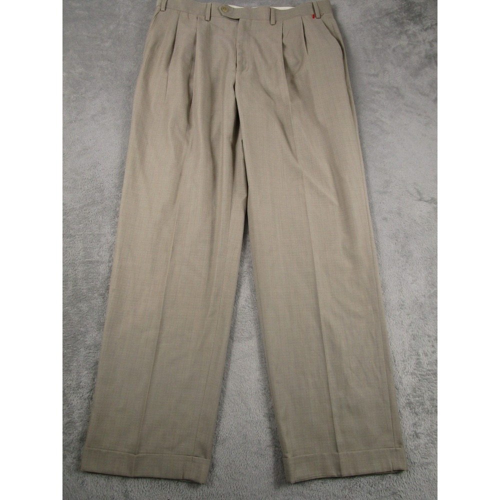 Ralph Lauren Pants Mens 36x32‎ Brown Pleated Business Preppy Professional